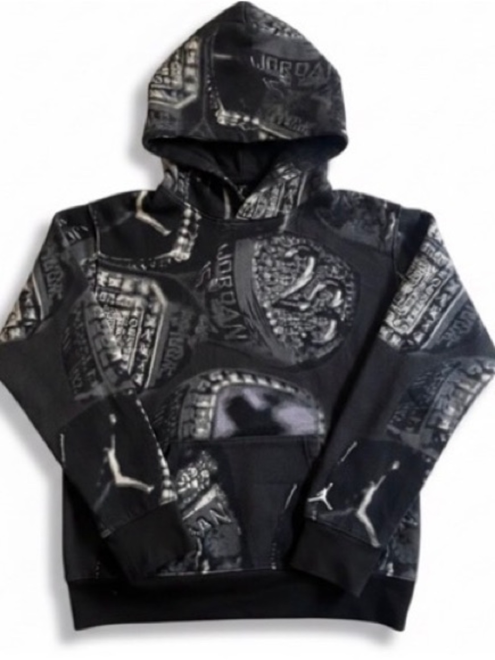 Jordan Black All-Over Graphic Hoodie - Men's